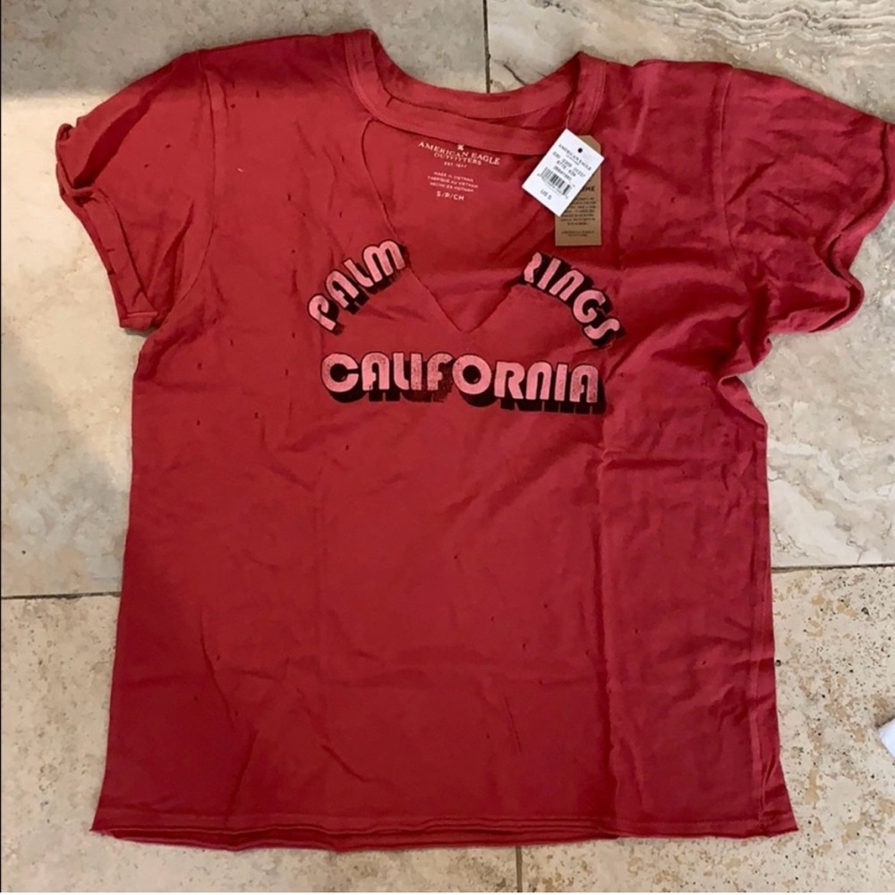American Eagle Outfitters Red Palm Springs Tee